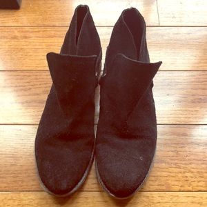Free People real suede leather black booties